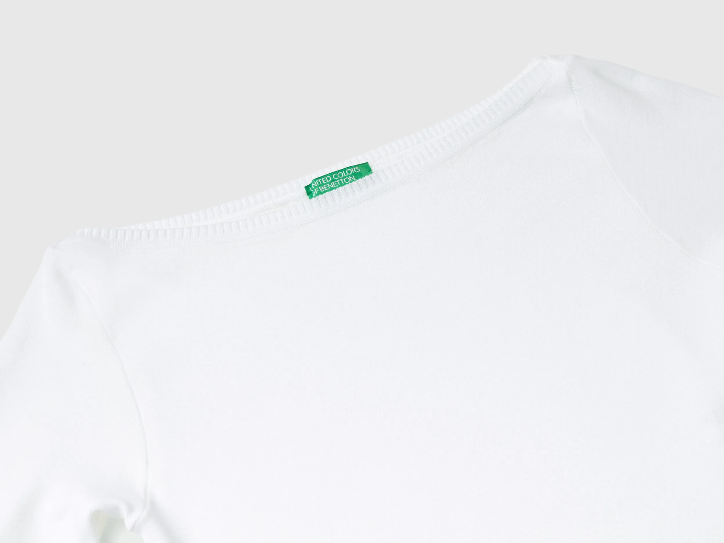 100% cotton boat neck sweater - White | Benetton