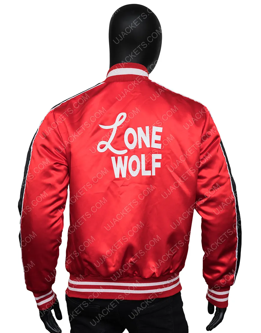 1950s Lenny Lone Wolf Jacket | Red Satin Bomber Jacket | 50% Discount!!