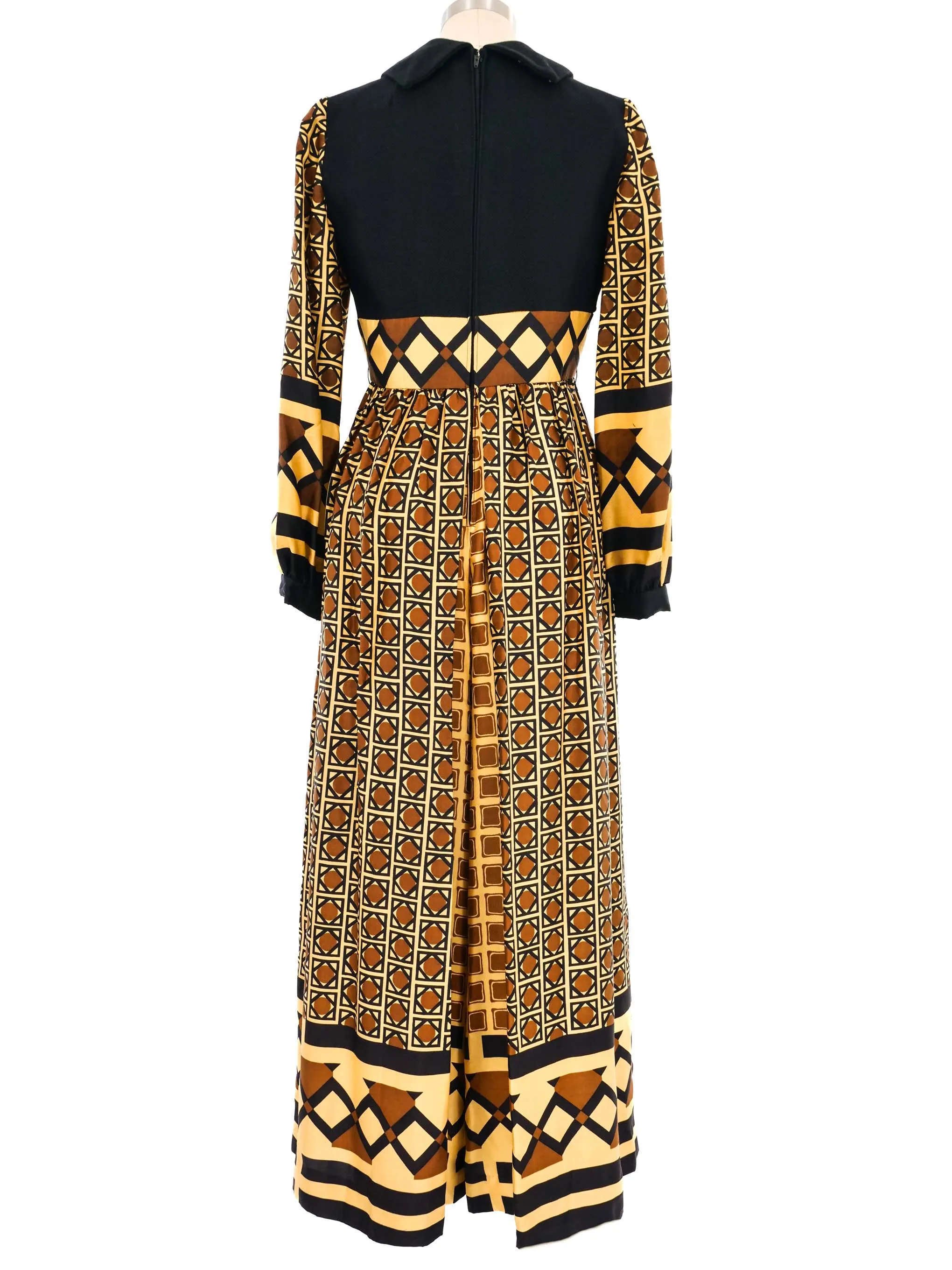 1960s Oscar de la Renta Printed Silk Palazzo Pant Jumpsuit