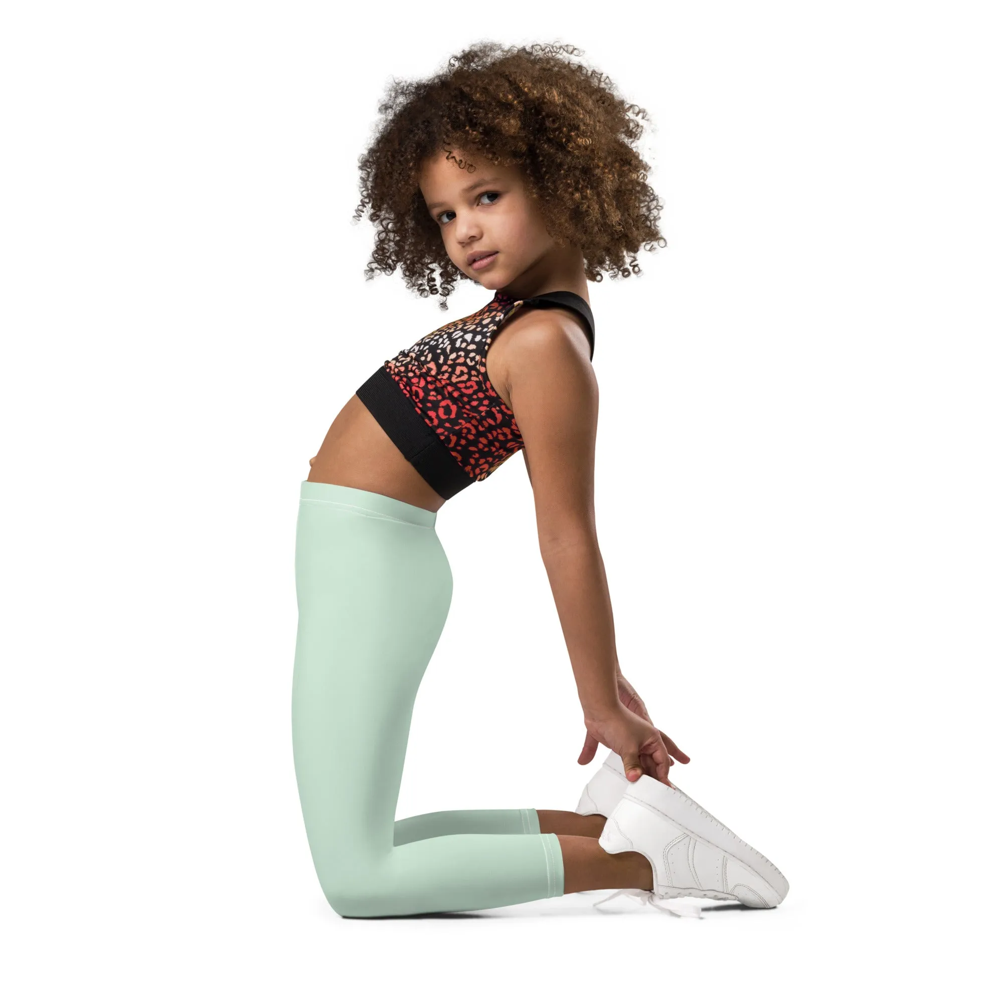 Active Adventures: Solid Color Leggings for Young Girls - Surf Crest