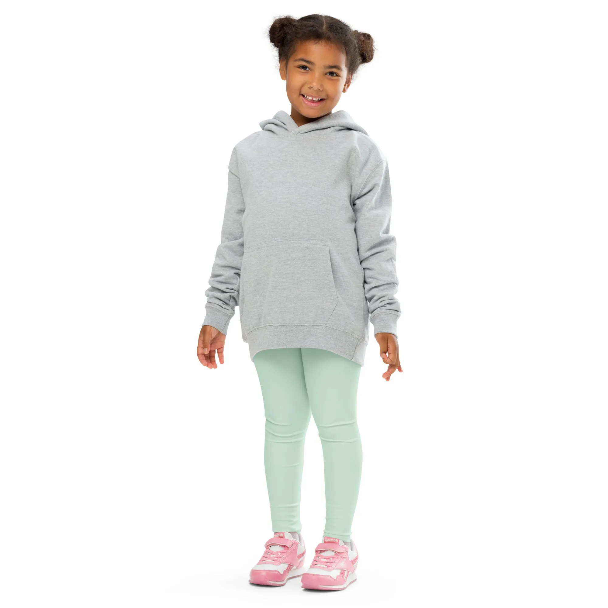 Active Adventures: Solid Color Leggings for Young Girls - Surf Crest