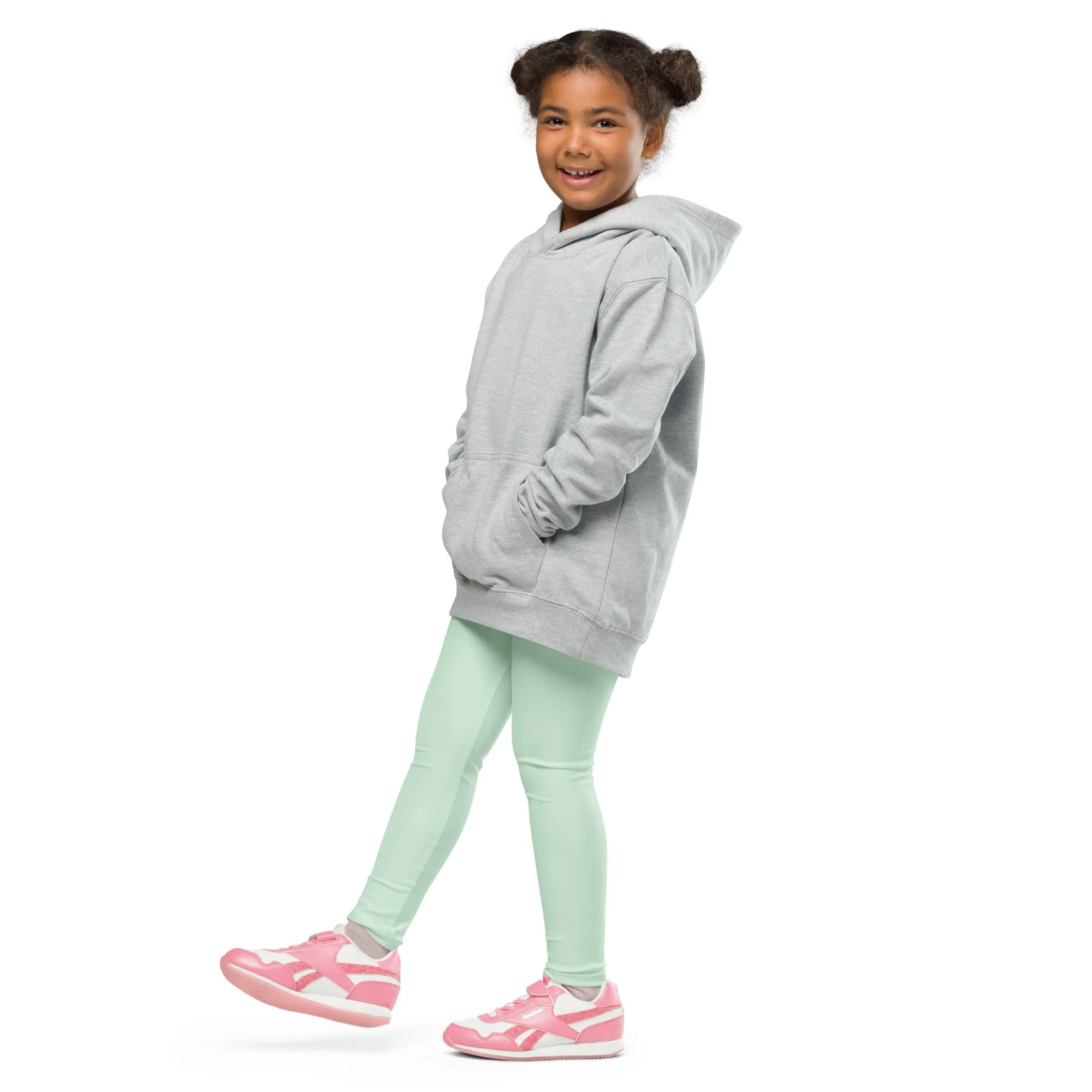 Active Adventures: Solid Color Leggings for Young Girls - Surf Crest