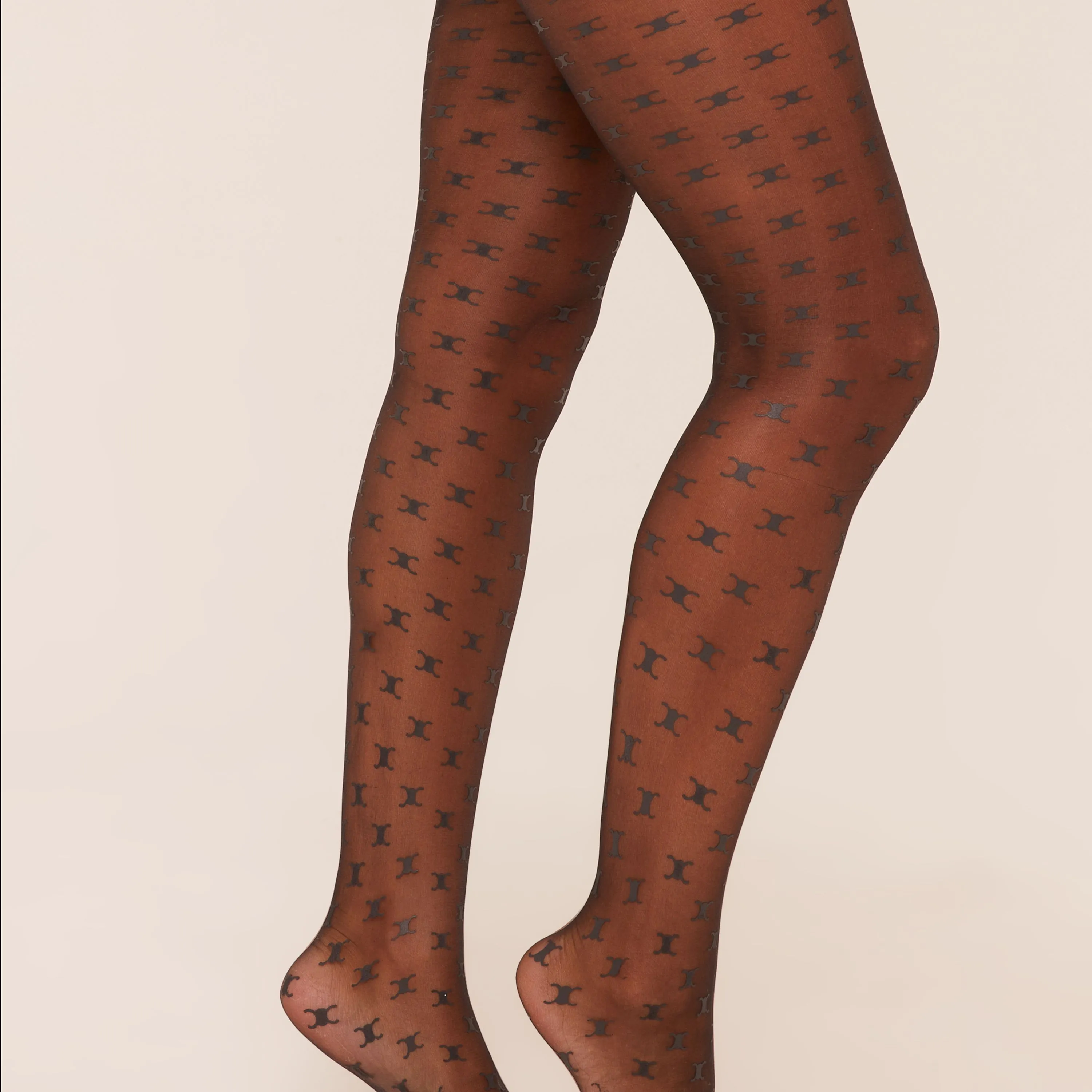 All Over Logo Detail Tights In Black