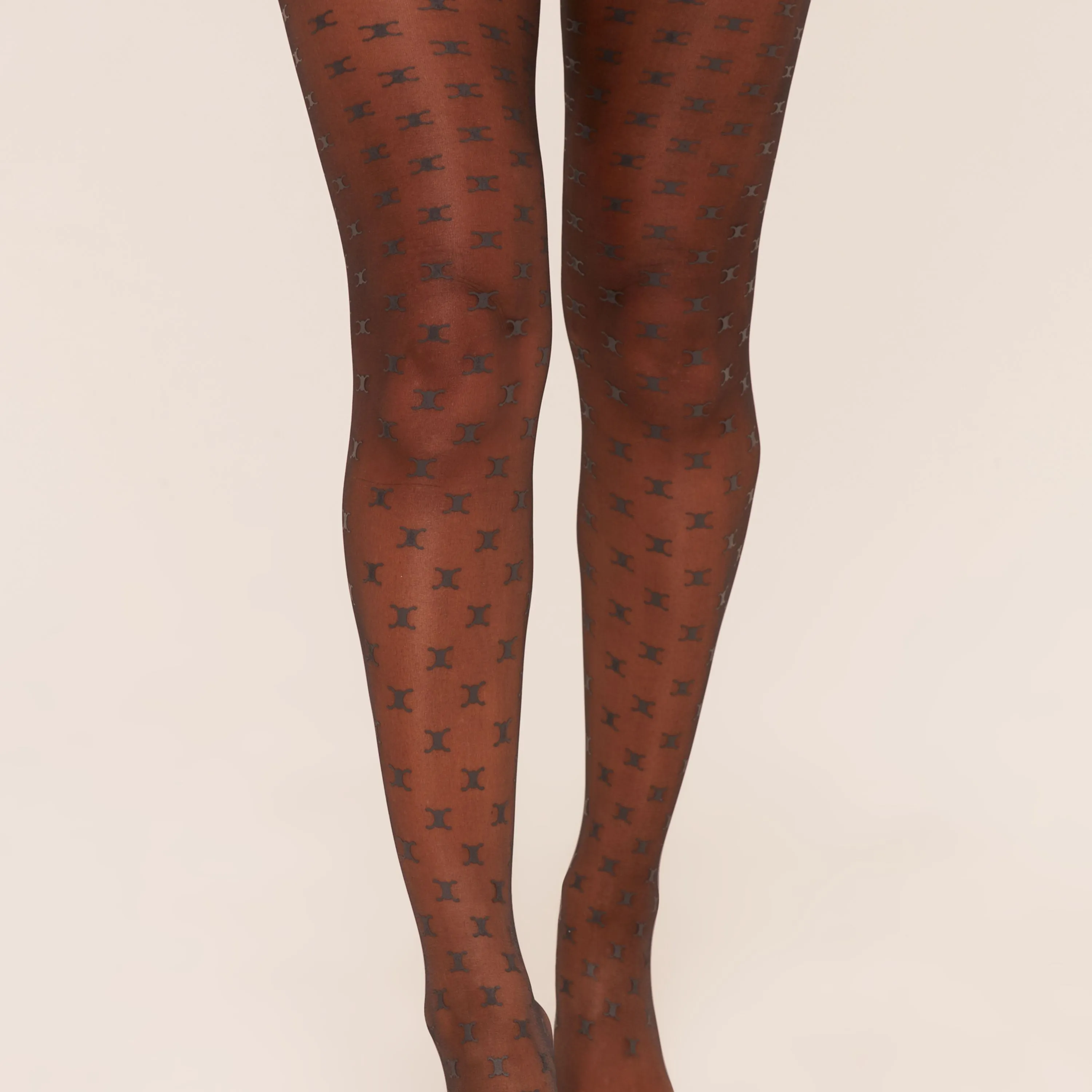 All Over Logo Detail Tights In Black