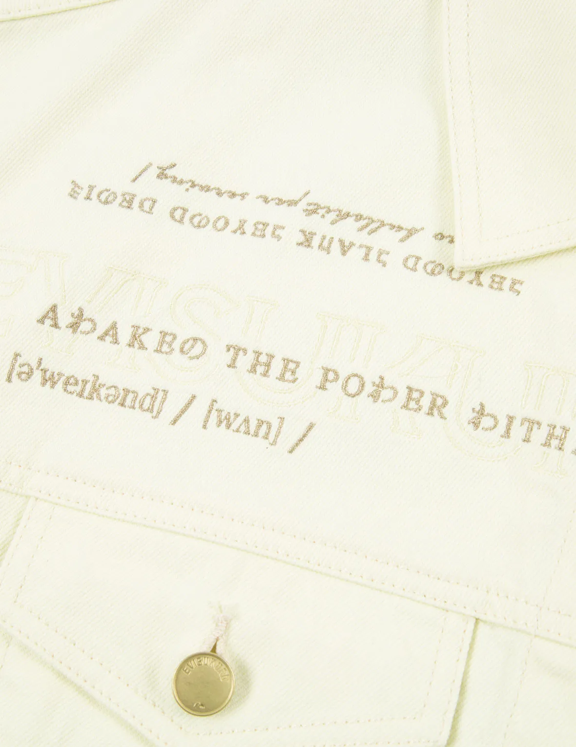 Allover Brand Elements Embroidery Denim Jacket