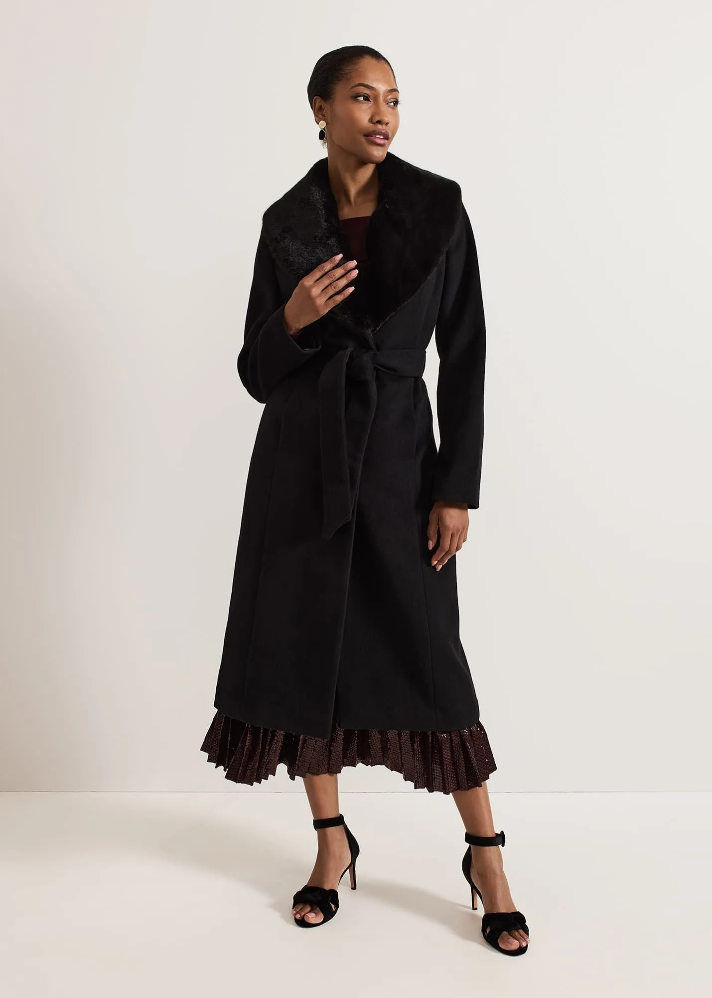 Anouk Fur Collar Event Coat