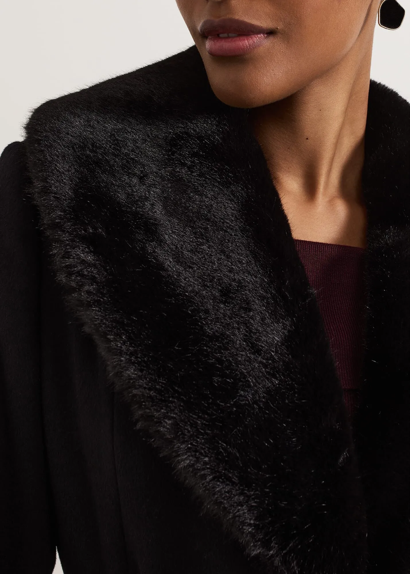 Anouk Fur Collar Event Coat