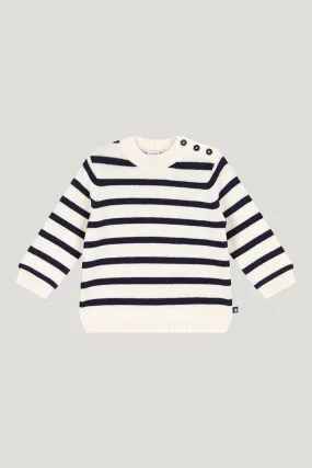 Baby Boys White Navy Legitime Pullover