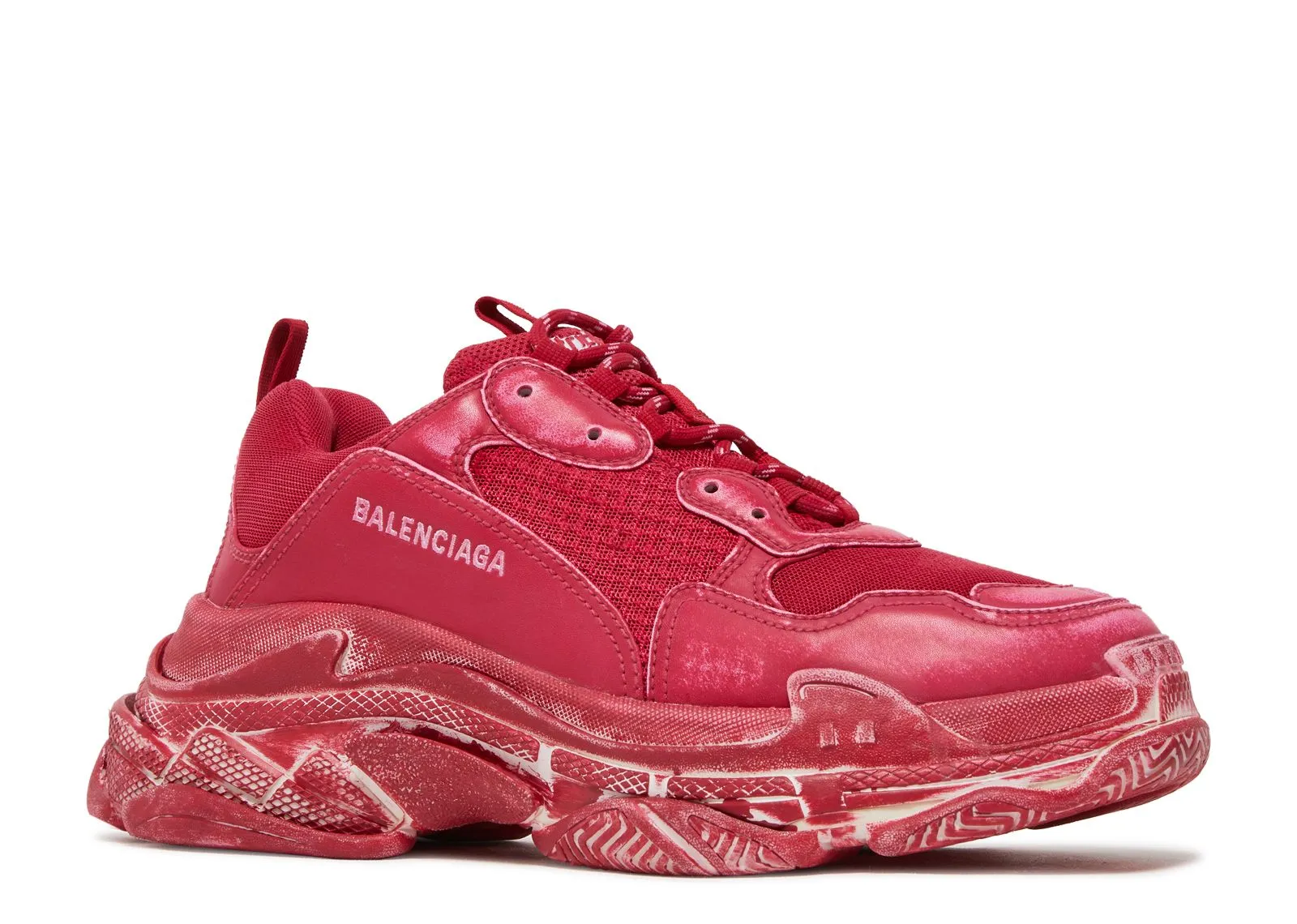 Balenciaga Triple S Sneaker 'Dark Red' Faded