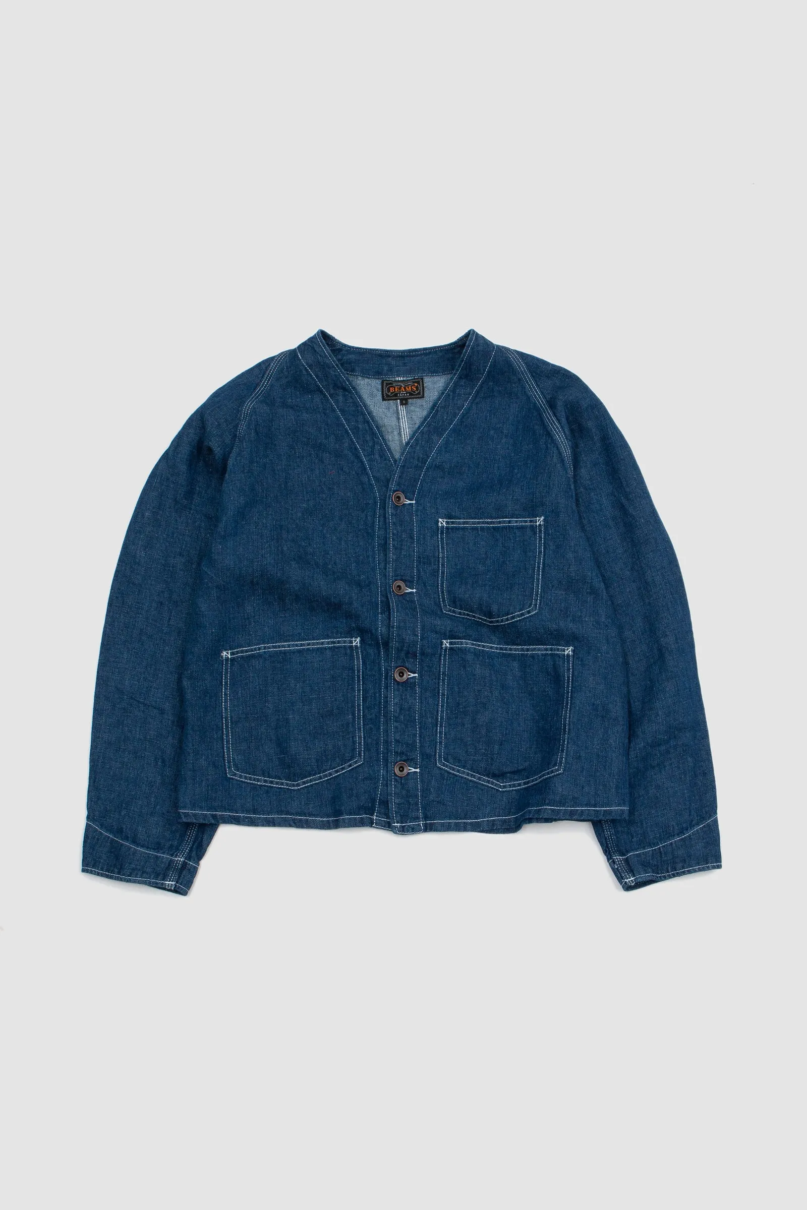 Beams Plus Engineer Jacket Twill Linen Indigo