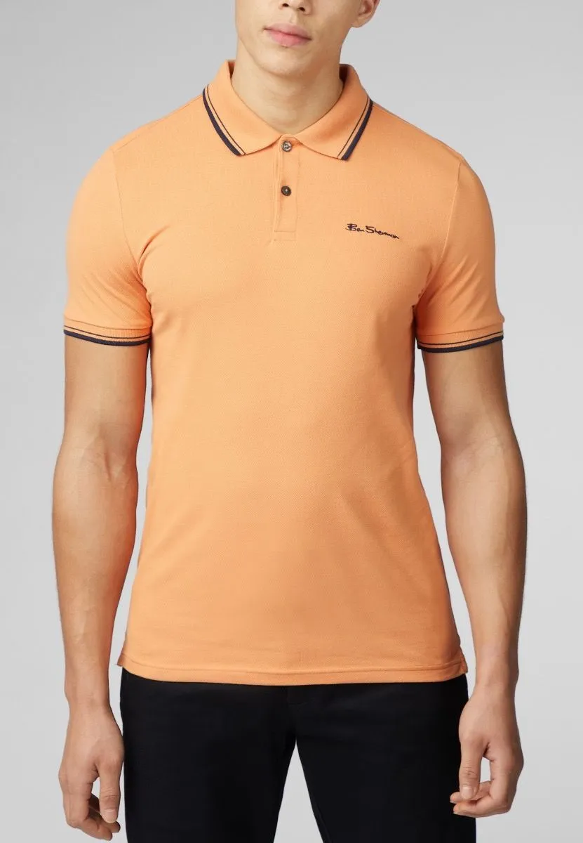 Ben Sherman Casual Short Sleeve Polo Shirt Copper Orange