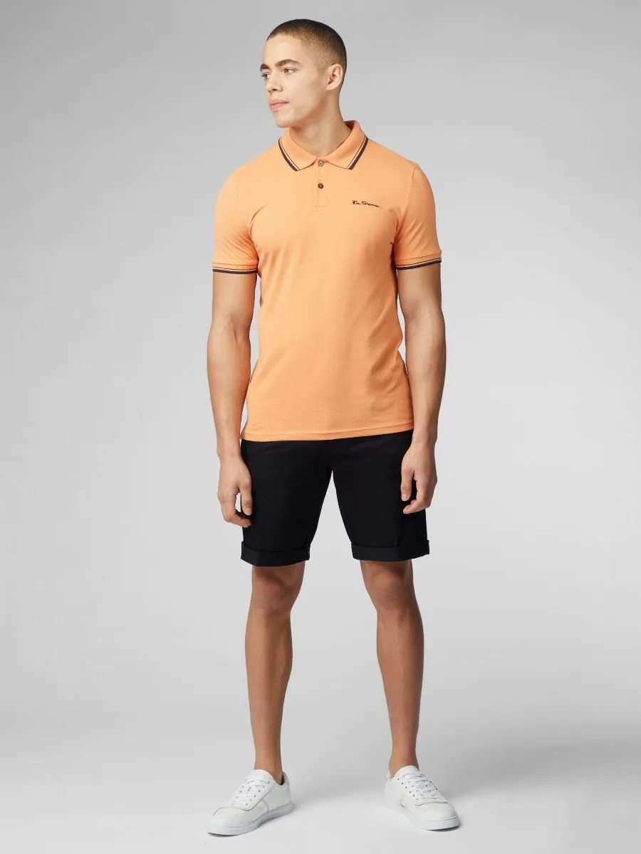 Ben Sherman Casual Short Sleeve Polo Shirt Copper Orange