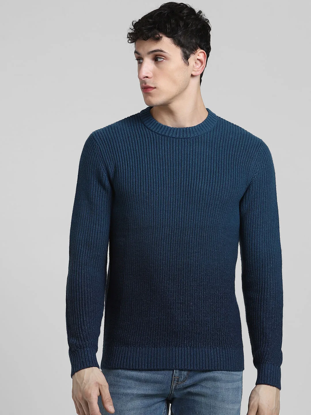 Blue Ombre Knitted Sweater