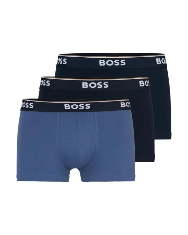 BOSS SHOES & ACCESSORIES Boss Logo Waistband Stretch Cotton Trunks 3 Pack - Multi