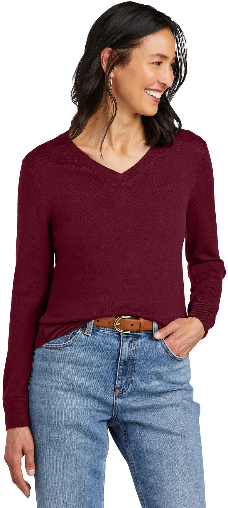 Brooks Brothers Ladies Washable Merino V-Neck Sweater