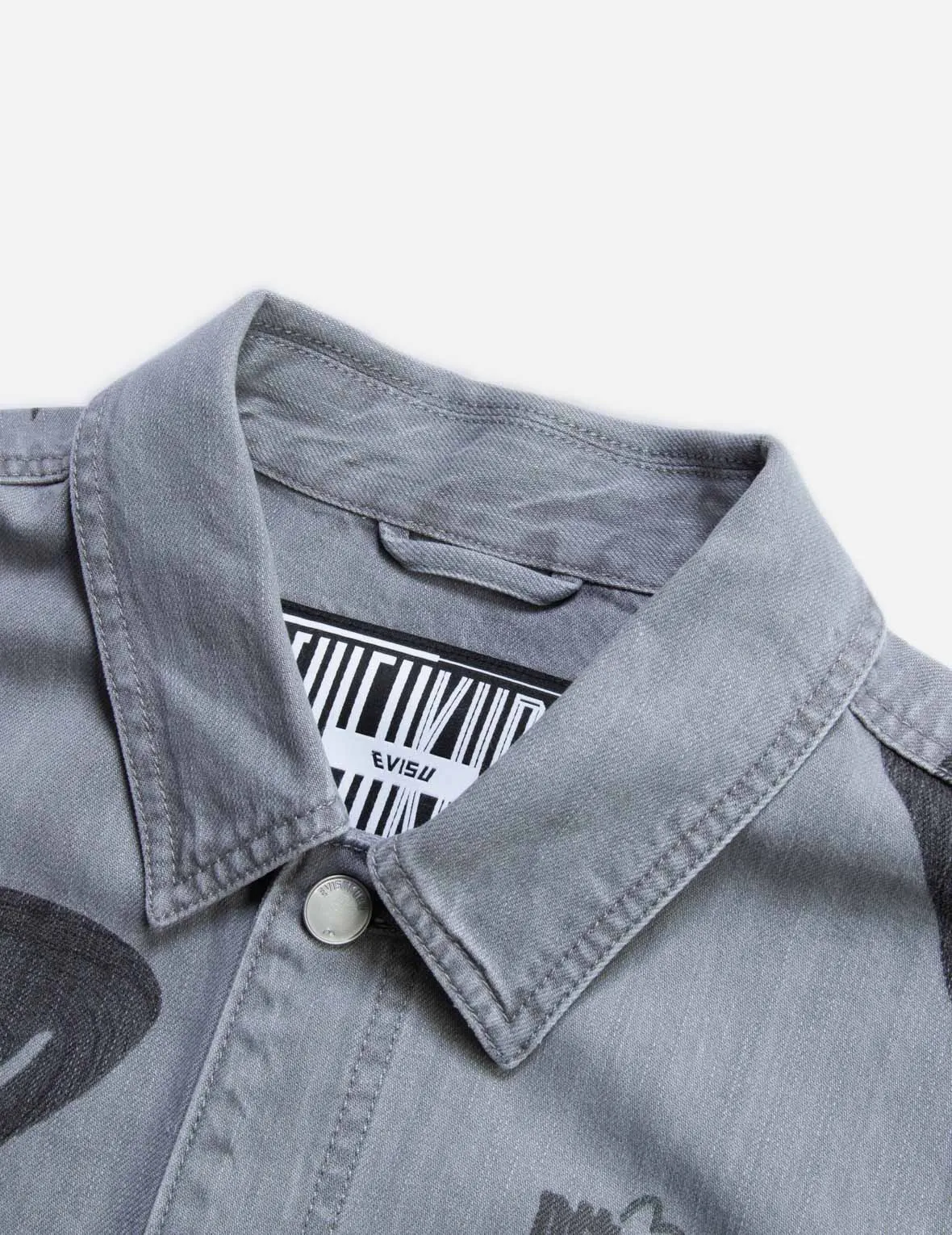 Brushstroke Kanji and Multi-Logo Denim Jacket