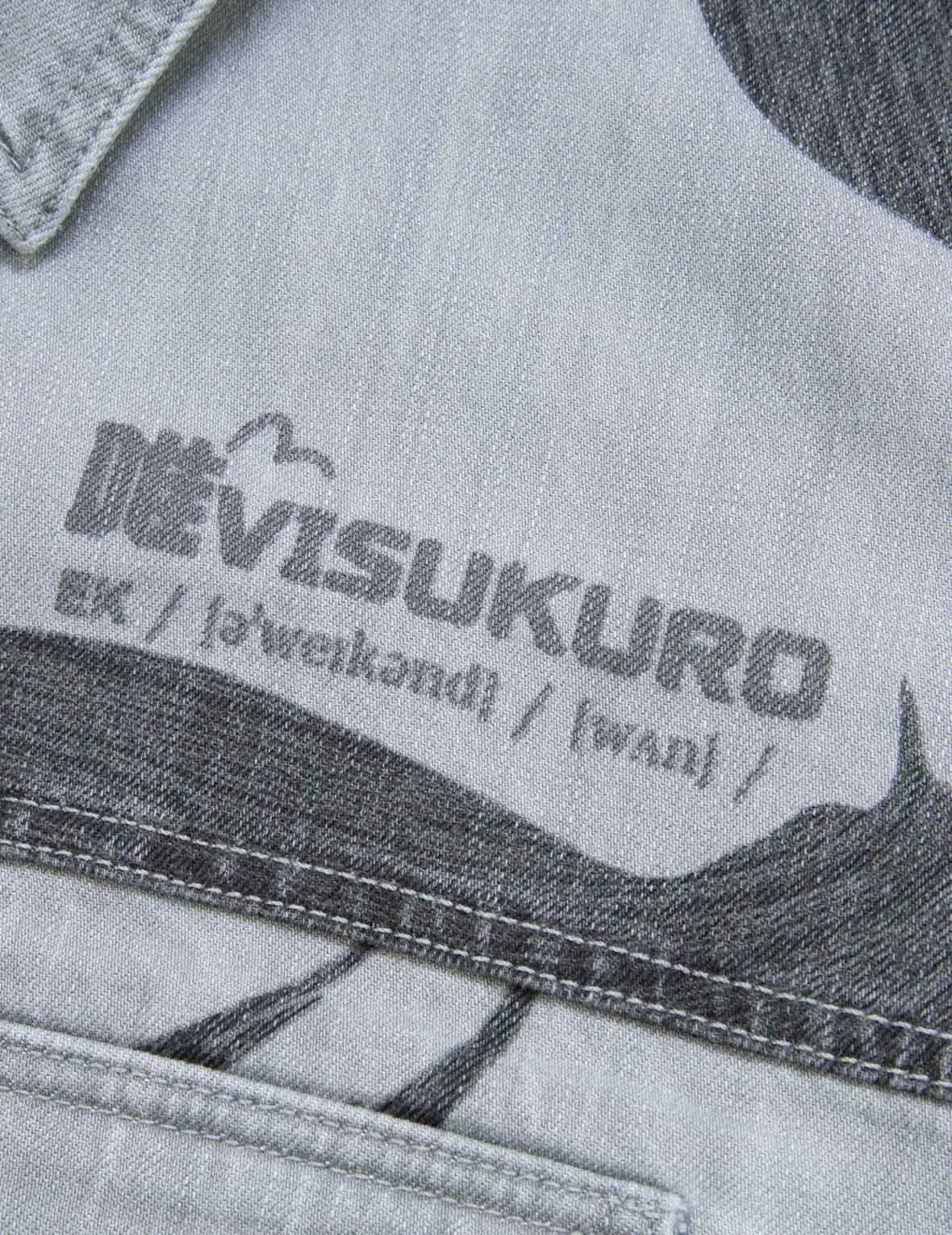 Brushstroke Kanji and Multi-Logo Denim Jacket