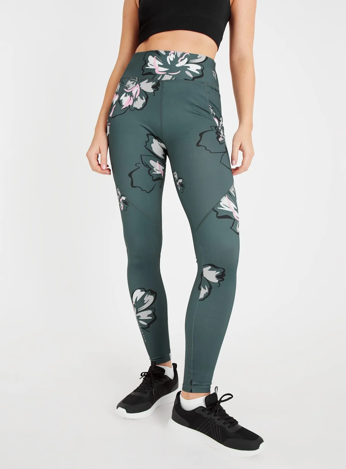 Buy Active Green Floral Leggings 22 | Leggings | Tu