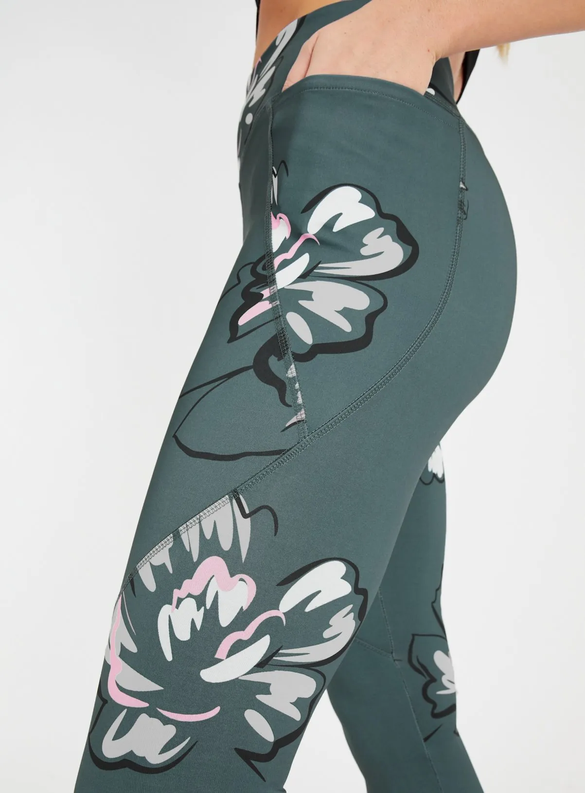 Buy Active Green Floral Leggings 22 | Leggings | Tu