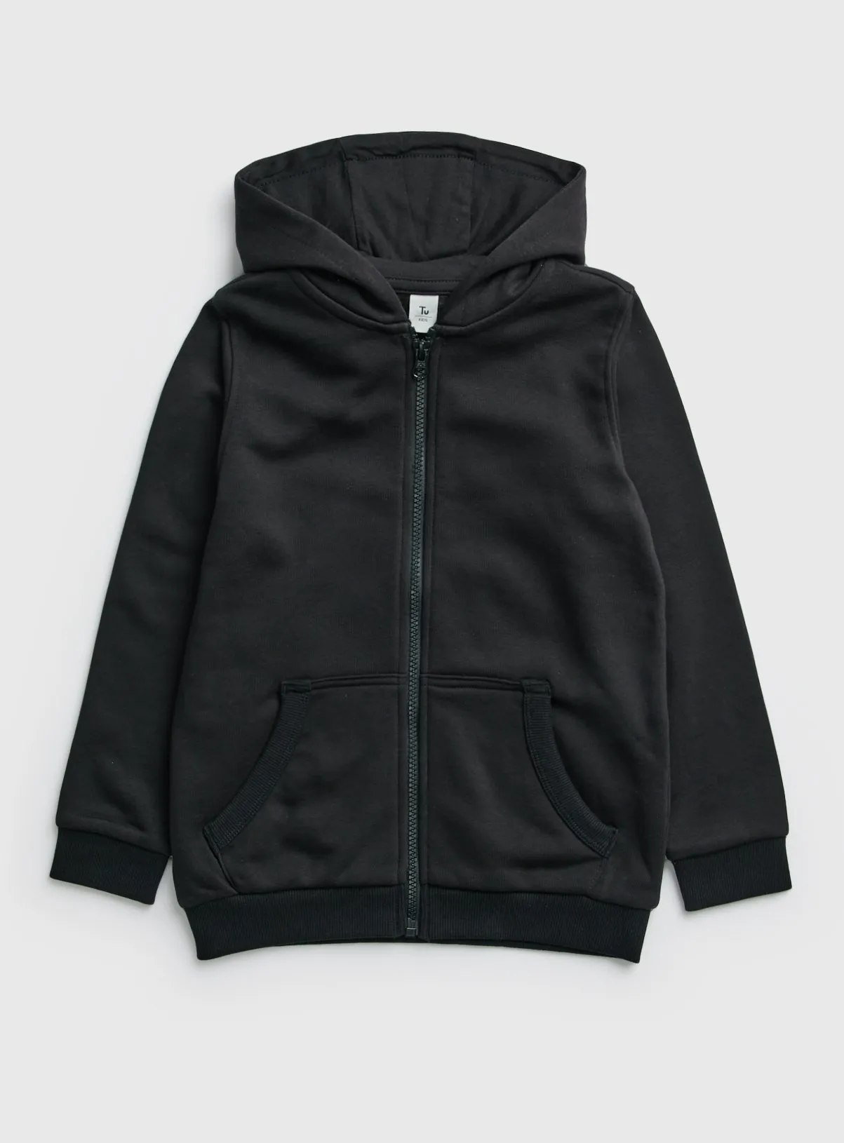 Buy Black Zip Through Hoodie 12 years | Jumpers and hoodies | Tu