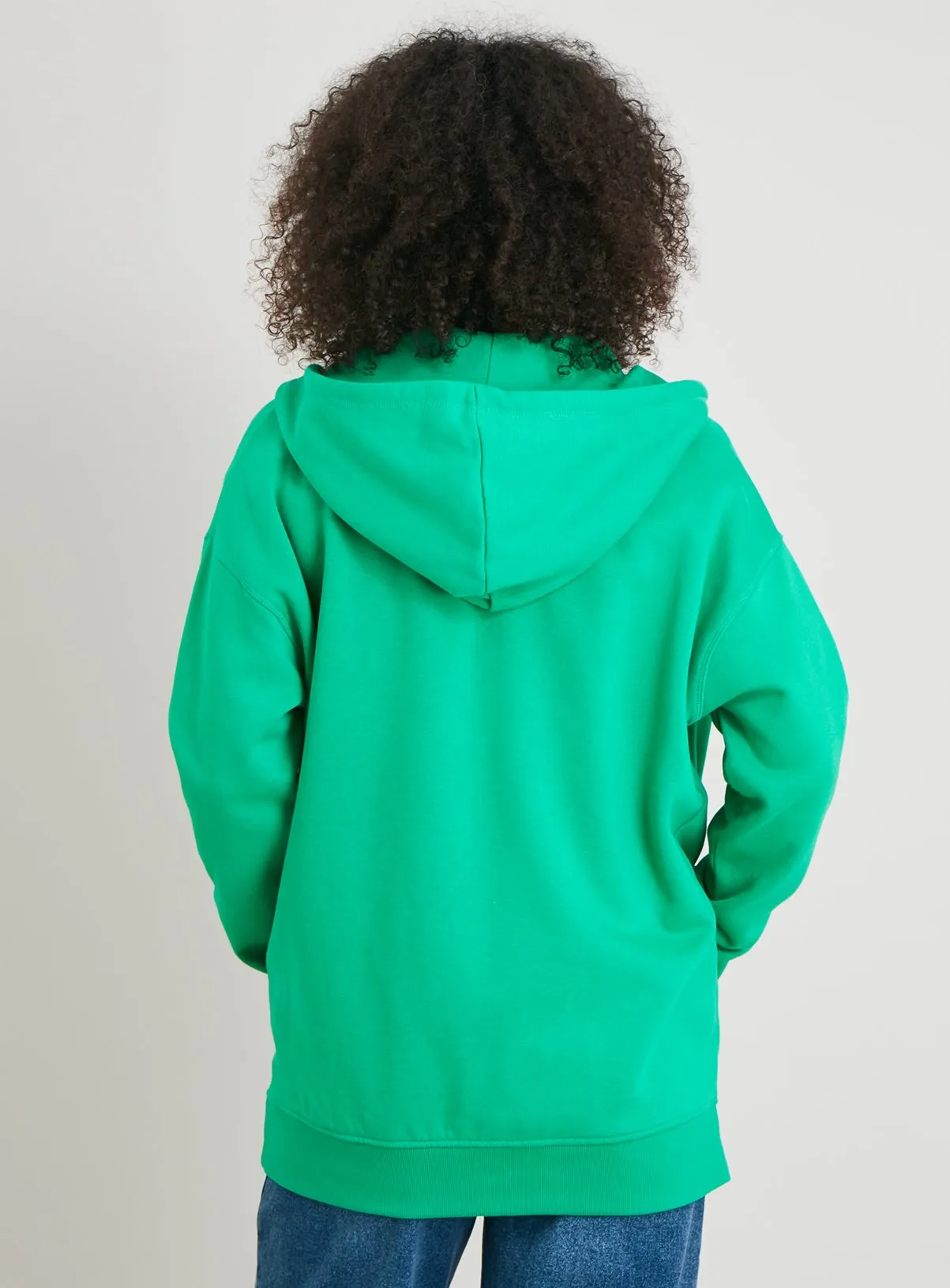 Buy Green Zip-Through Longline Hoodie S | Hoodies and sweatshirts | Tu