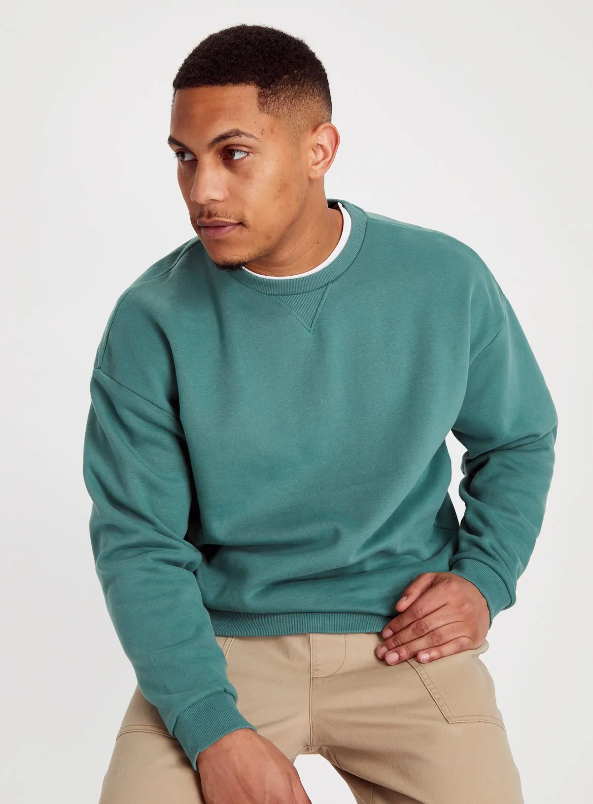 Buy Teal Dropped Shoulder Sweatshirt XL | Sweatshirts and hoodies | Tu