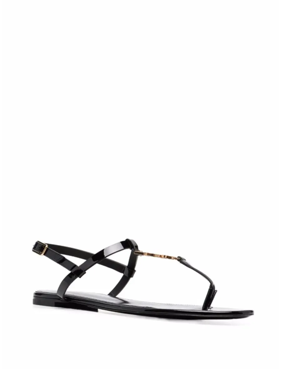 CASSANDRA LOGO PLAQUE SANDALS