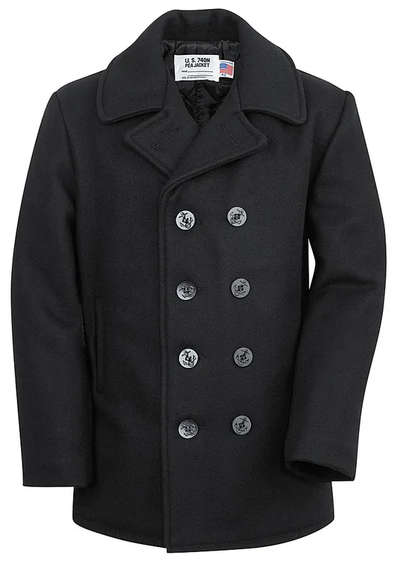 Classic Melton Pea Coat in Larger Sizes 740X