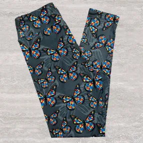 Colorful Butterfly Gray Soft Leggings