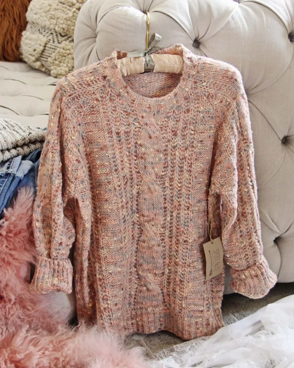 Confetti Love Sweater in Pink