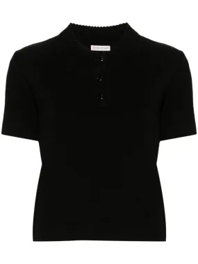 CONTRASTING-COLLAR COTTON POLO TOP