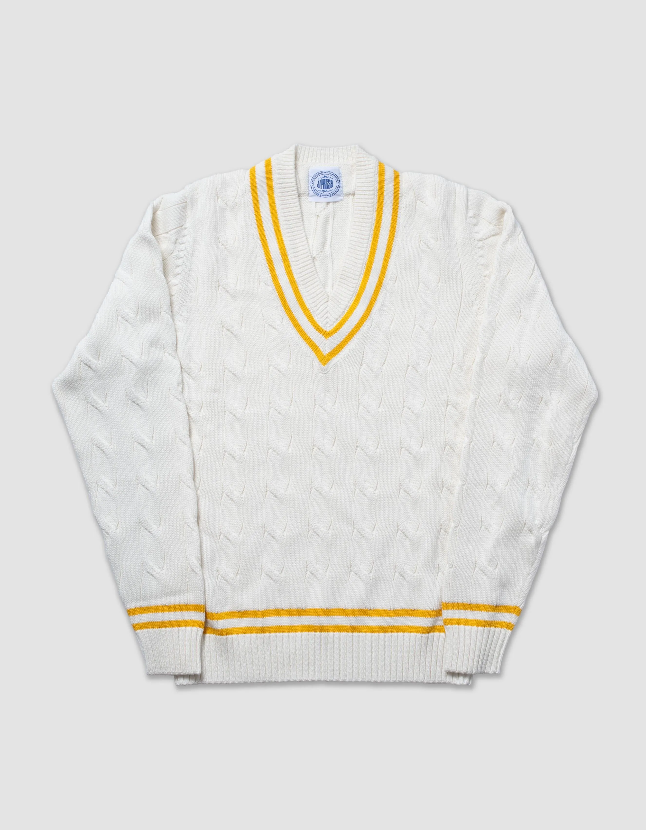 COTTON CRICKET SWEATER - ECRU/GOLD