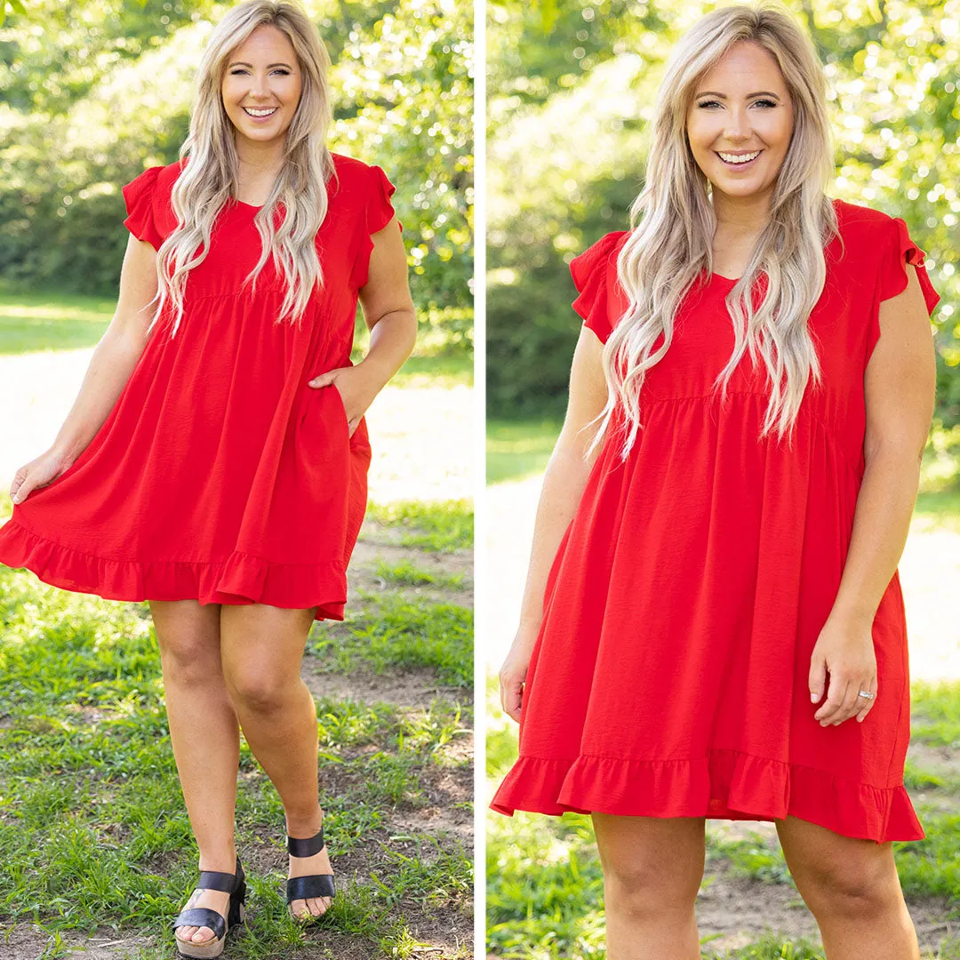 Cozy Cabana Dress, Tomato