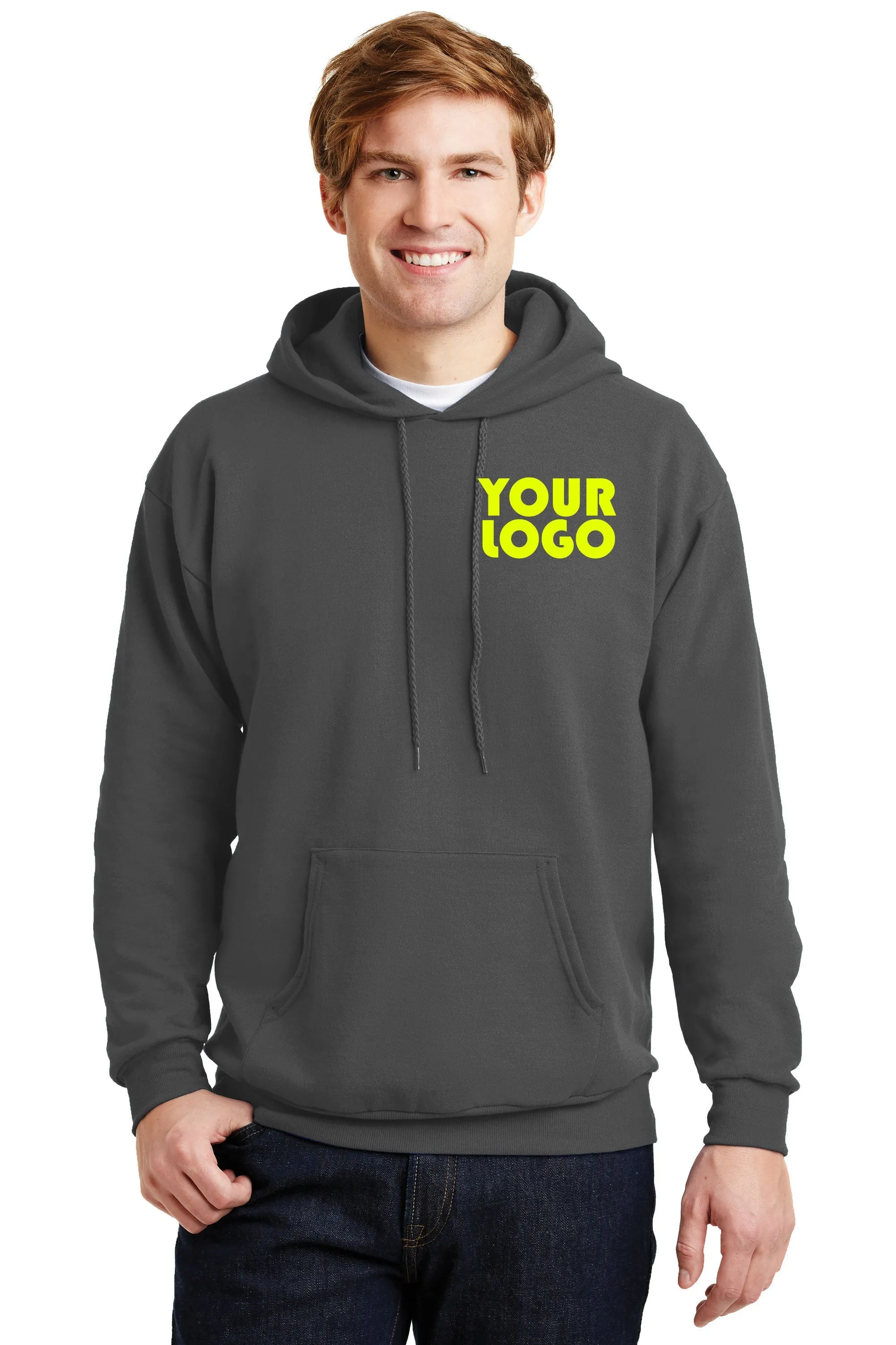 Custom Embroidered Hoodie Sweater - Personalize with your logo - 7.8 Ounce - 50/50 Cotton/Poly