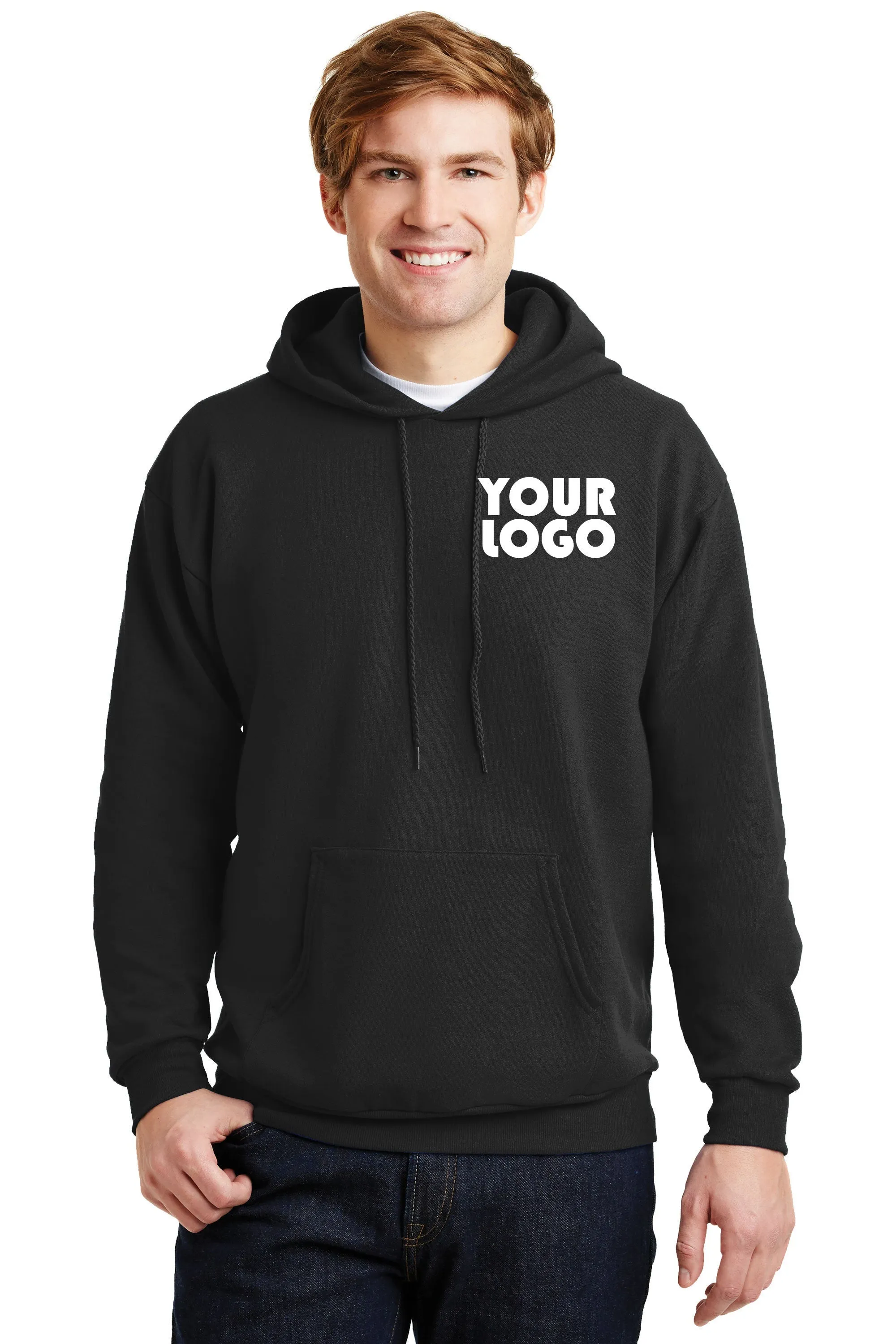 Custom Embroidered Hoodie Sweater - Personalize with your logo - 7.8 Ounce - 50/50 Cotton/Poly