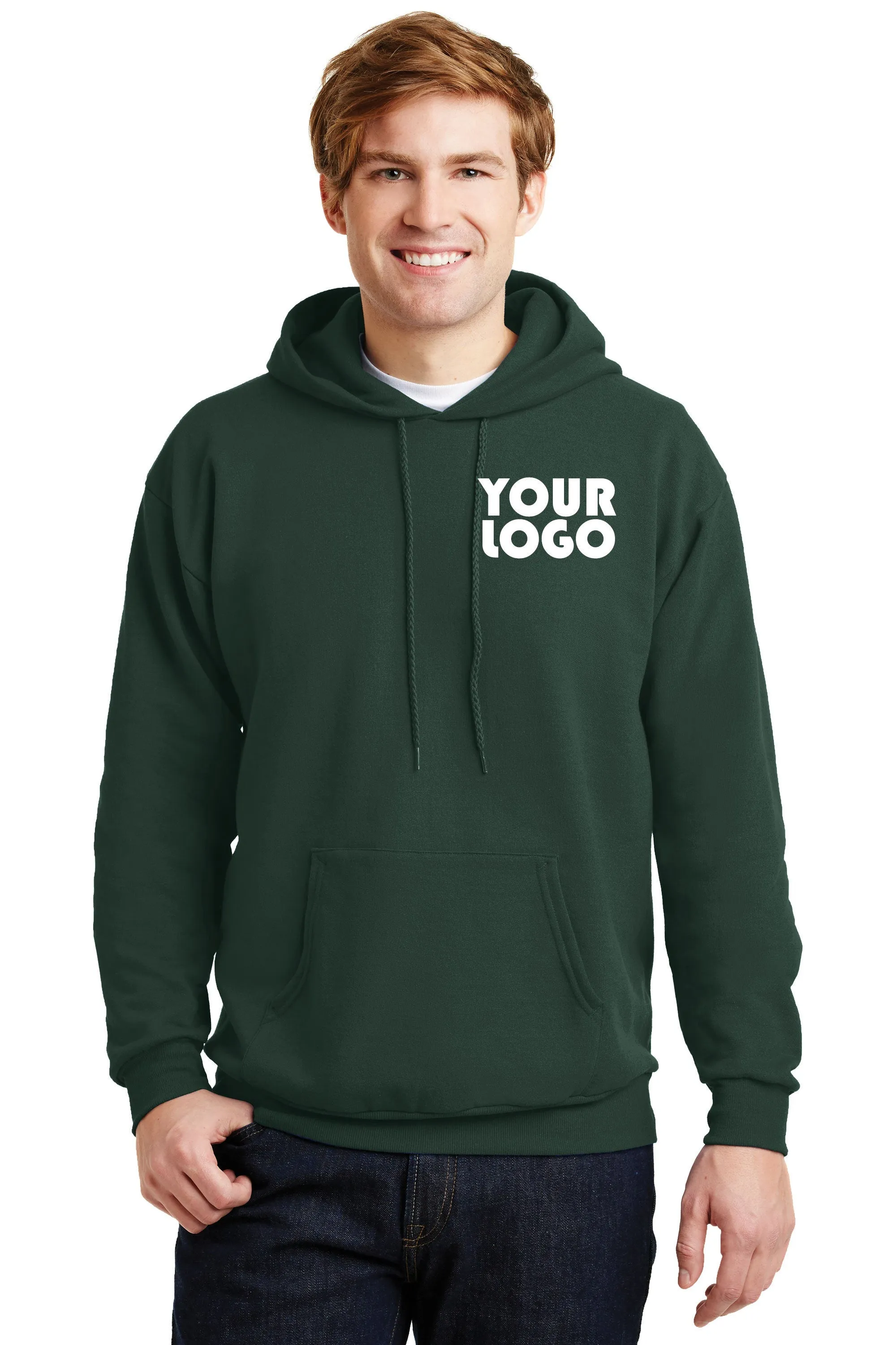 Custom Embroidered Hoodie Sweater - Personalize with your logo - 7.8 Ounce - 50/50 Cotton/Poly