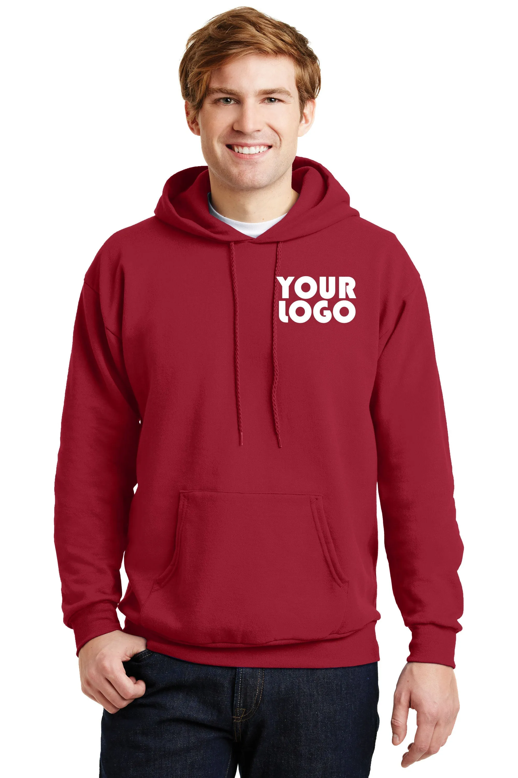 Custom Embroidered Hoodie Sweater - Personalize with your logo - 7.8 Ounce - 50/50 Cotton/Poly