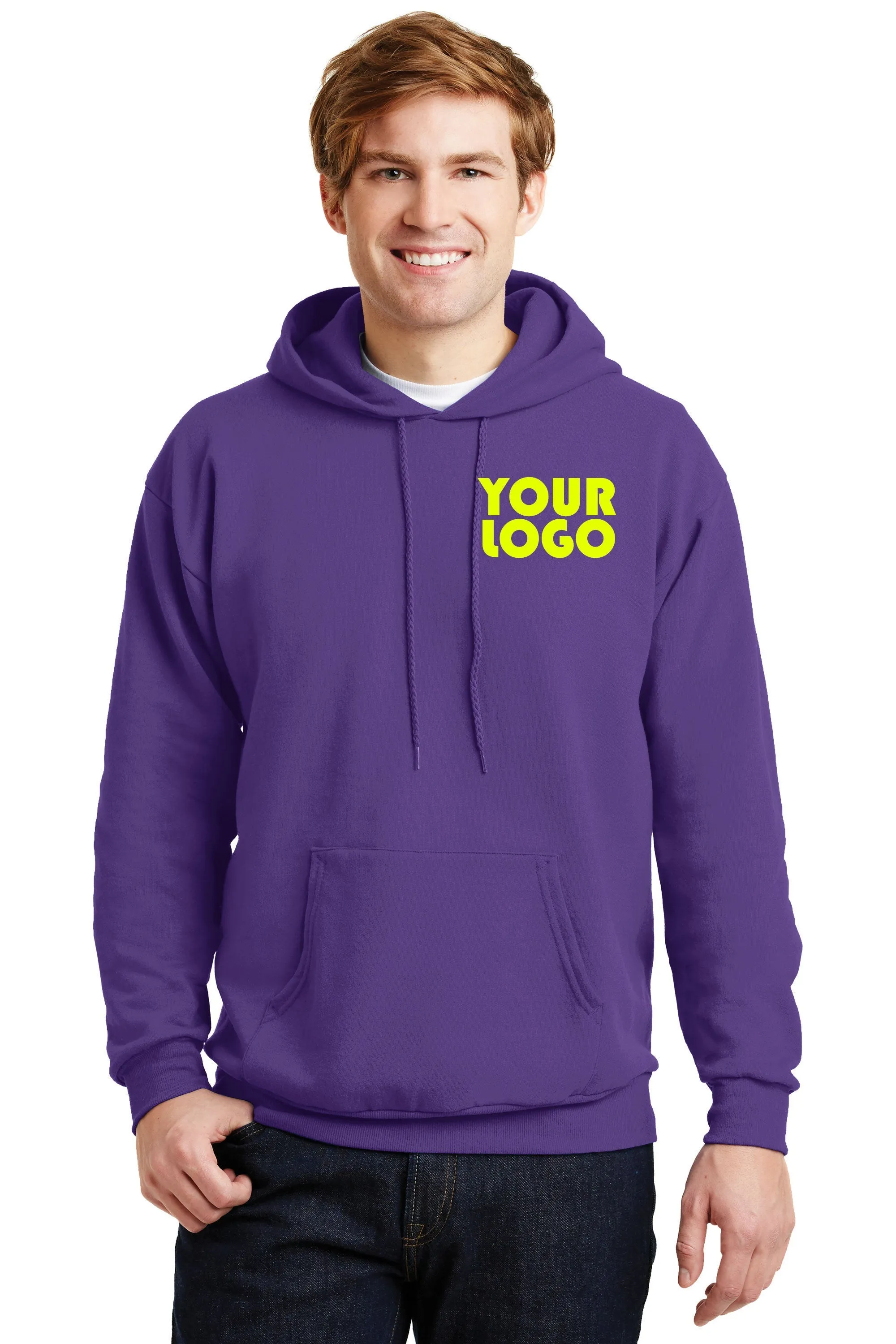 Custom Embroidered Hoodie Sweater - Personalize with your logo - 7.8 Ounce - 50/50 Cotton/Poly