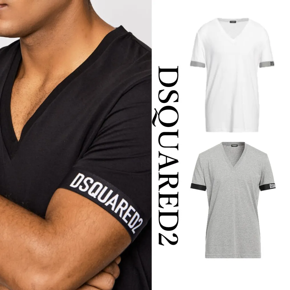 D SQUARED2  |Plain Cotton Logo Luxury T-Shirts