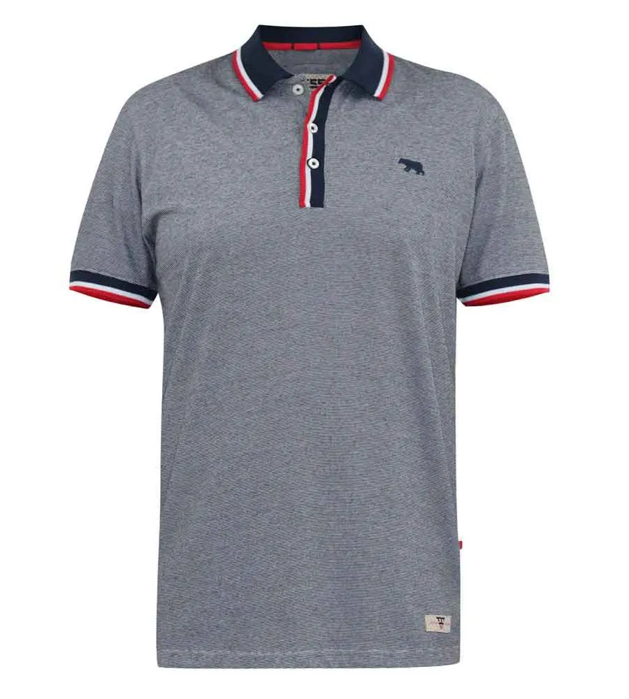 D555 Mens Jersey Polo With Fine Stripe and Ribbed Trims (BAYTON 2)