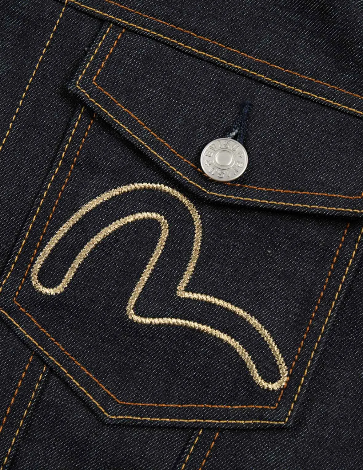 Deer Embroidery with Treasure Daicock Print Regular Fit Denim Jacket