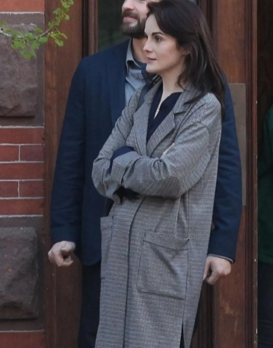 Defending Jacob Michelle Dockery Coat | Laurie Barber Grey Woolen Coat