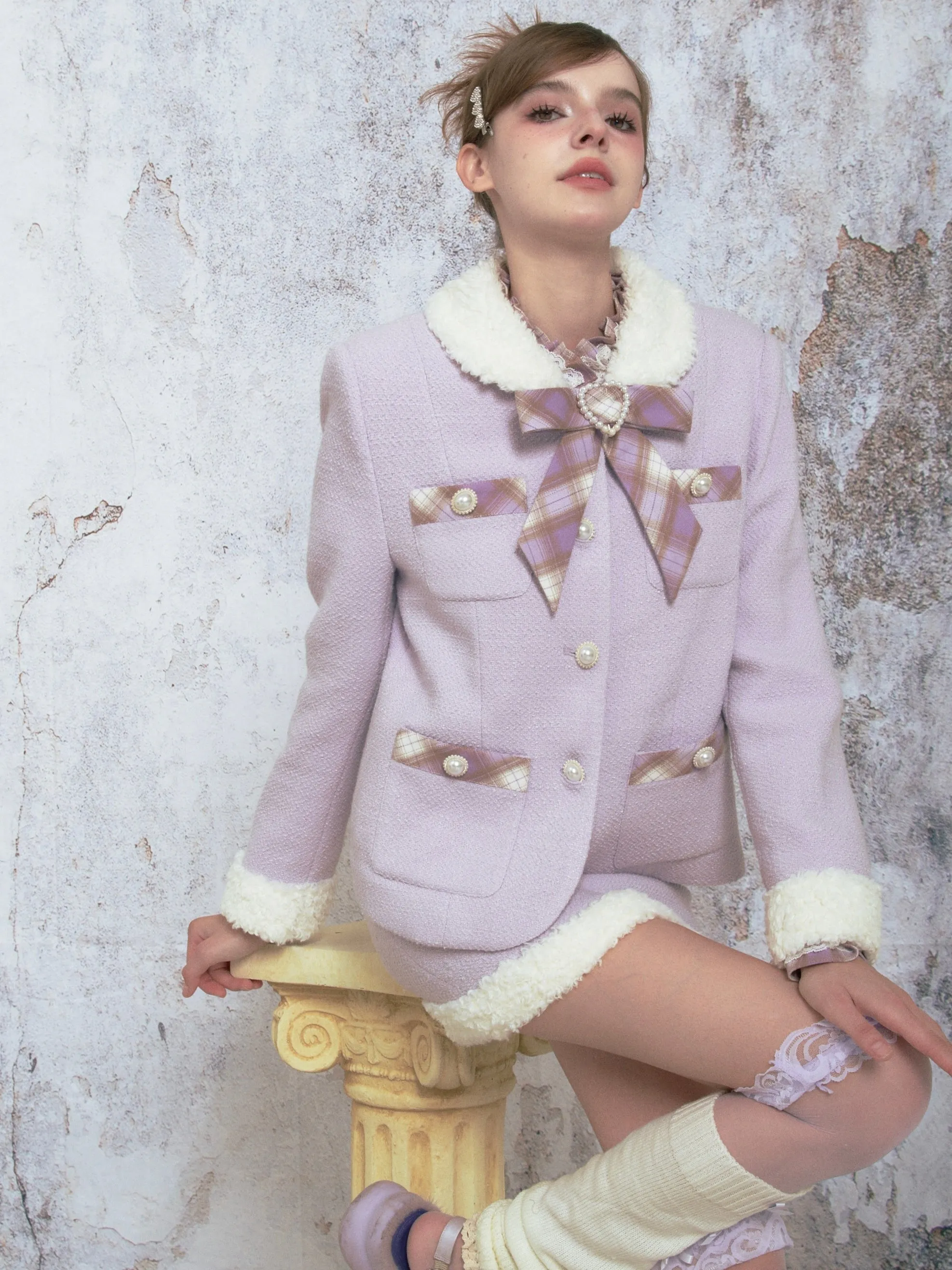 Doll Collar Tweed Jacket ＆ Skirt