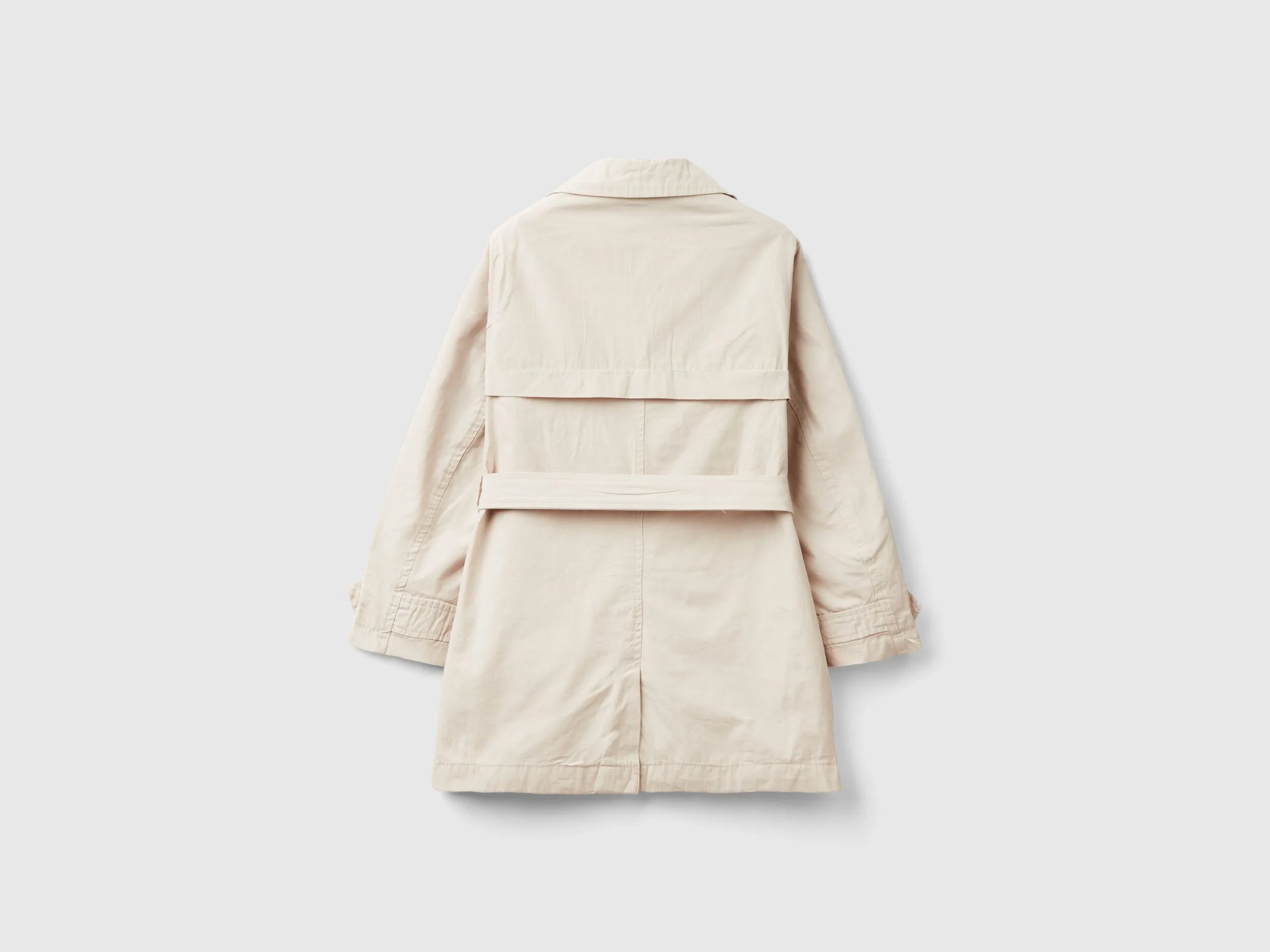 Double-breasted trench coat - Beige | Benetton