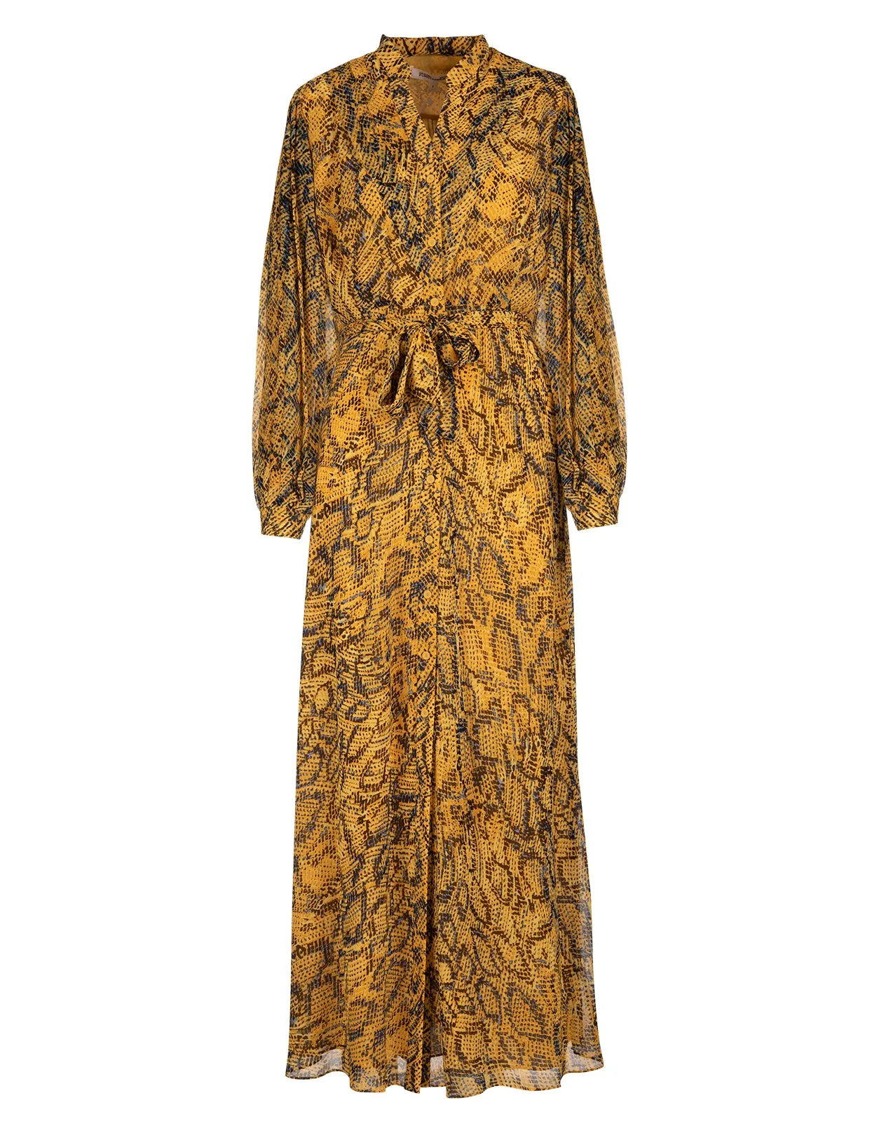 Dress Diane Vonfurstemberg Snake Print Tied Waist Maxi Dress