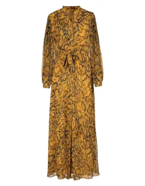 Dress Diane Vonfurstemberg Snake Print Tied Waist Maxi Dress