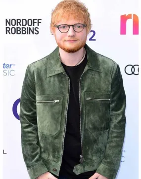 Ed Sheeran Green Jacket | Green Suede Jacket For Men | Ujackets.com