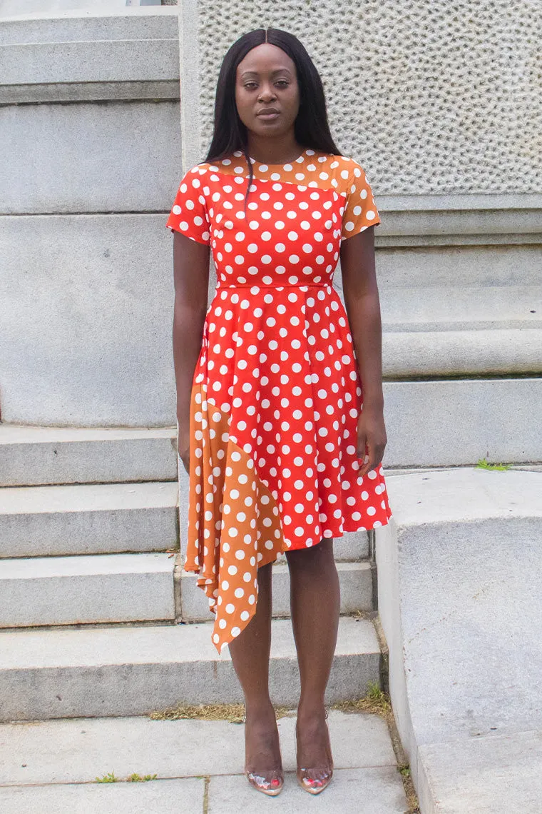 Ezi Two Tone Polka Dot Dress