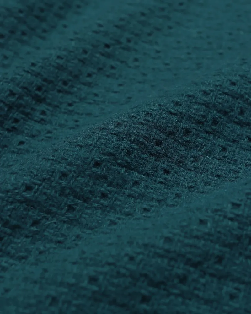 Far Afield - Station Jacket - Deep Teal - Wool - Textured Jacquard