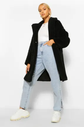 Faux Shearling Pocket Detail Coat